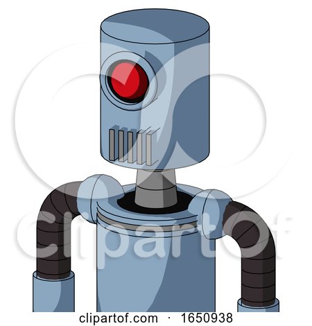 Blue Robot with Cylinder Head and Vent Mouth and Cyclops Eye by Leo Blanchette