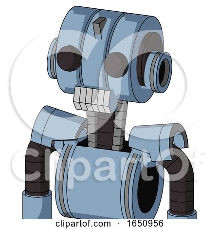 Blue Robot with Multi-Toroid Head and Teeth Mouth and Two Eyes by Leo Blanchette