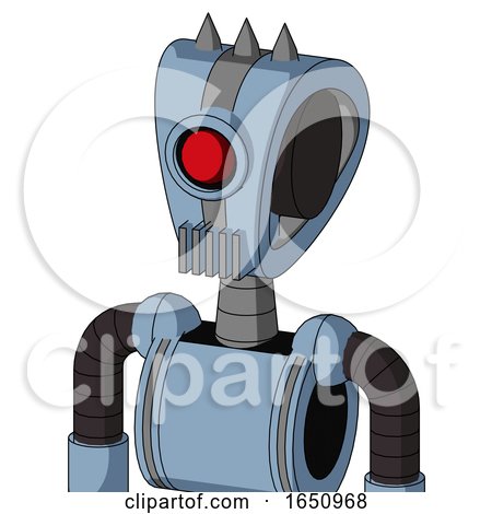 Blue Robot with Droid Head and Vent Mouth and Cyclops Eye and Three Spiked by Leo Blanchette