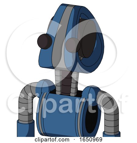 Blue Robot with Droid Head and Two Eyes by Leo Blanchette