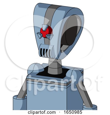 Blue Robot with Droid Head and Speakers Mouth and Angry Cyclops Eye by Leo Blanchette