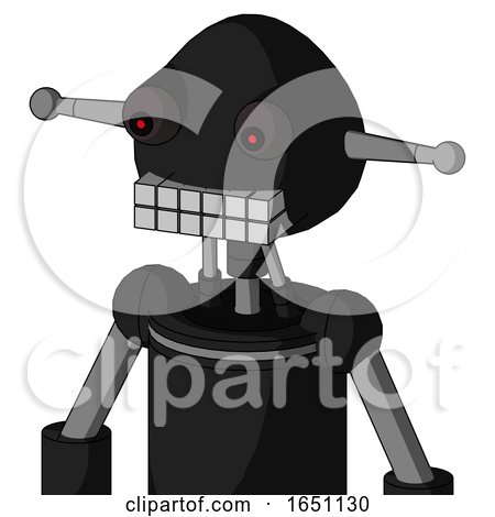 Black Automaton with Rounded Head and Keyboard Mouth and Red Eyed by Leo Blanchette