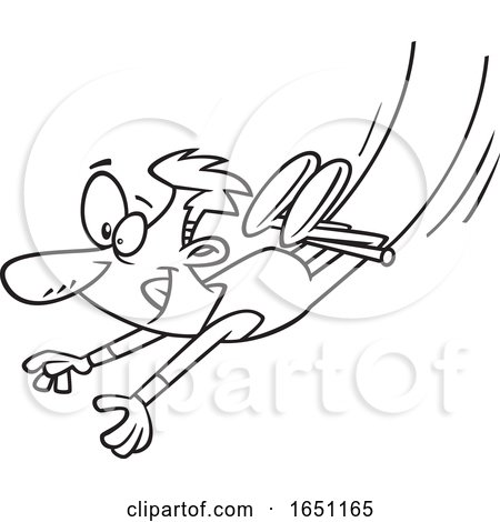 Cartoon Black and White Male Trapeze Artist by toonaday