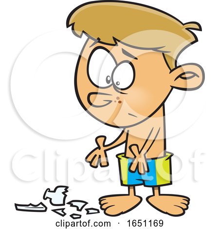 Cartoon Boy with a Broken Glass by toonaday
