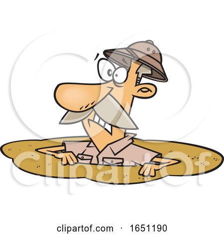Cartoon Man Drowning in Quicksand by toonaday