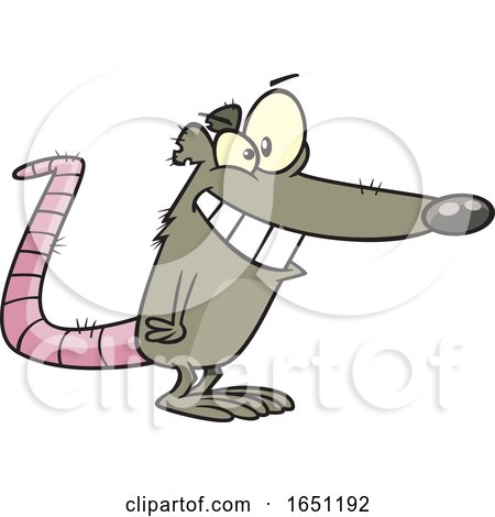 Cartoon Grinning Dirty Rat by toonaday