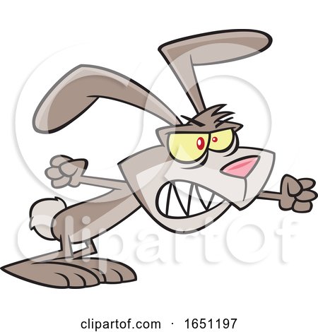 Cartoon Angry Rabid Rabbit by toonaday