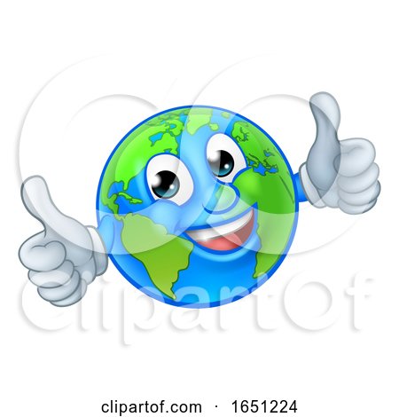 Earth Globe World Mascot Cartoon Character by AtStockIllustration