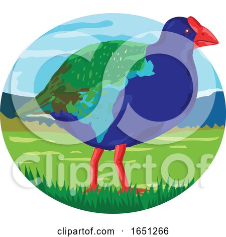 Retro Styled Takahe Bird by patrimonio