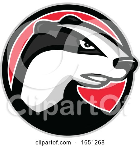 Badger Head Circle Mascot by patrimonio