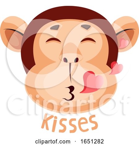 Monkey Sending Kisses by Morphart Creations