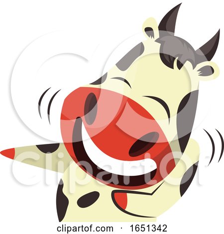 Cow Mascot Laughing and Pointing by Morphart Creations