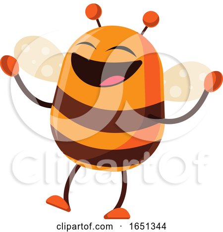 Chubby Bee Mascot Cheering by Morphart Creations