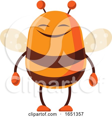 Chubby Bee Mascot Smiling by Morphart Creations