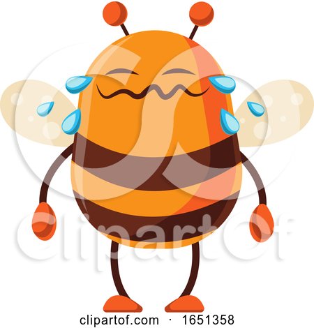 Chubby Bee Mascot Crying by Morphart Creations