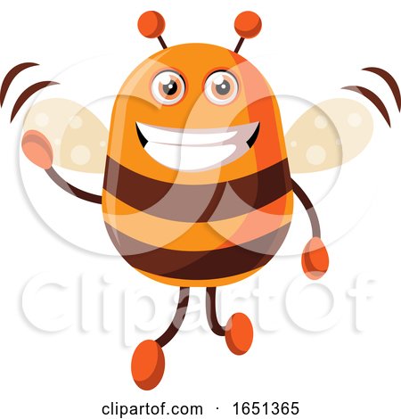 Chubby Bee Mascot Waving by Morphart Creations