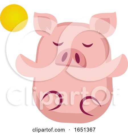 Pink Pig Meditating by Morphart Creations