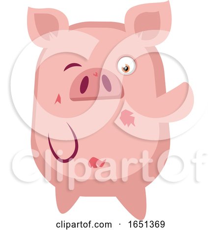 Pink Pig with Cuts by Morphart Creations