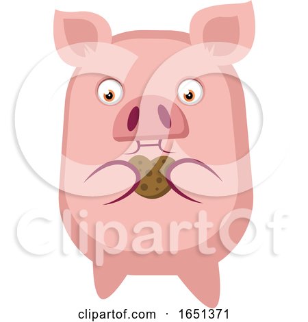 Pink Pig Eating a Cookie by Morphart Creations