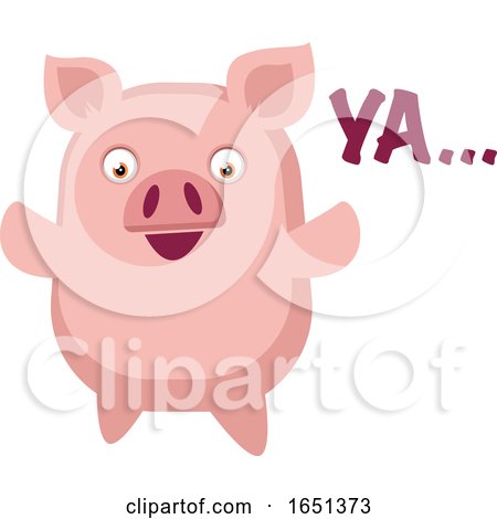 Pink Pig Saying Ya by Morphart Creations