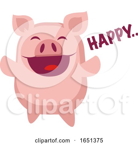 Happy Pink Pig by Morphart Creations