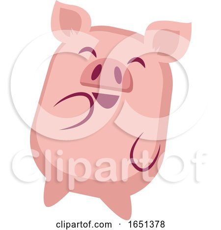 Pink Pig Giggling by Morphart Creations
