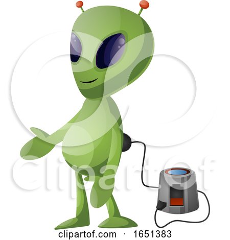 Green Extraterrestrial Alien Charging by Morphart Creations