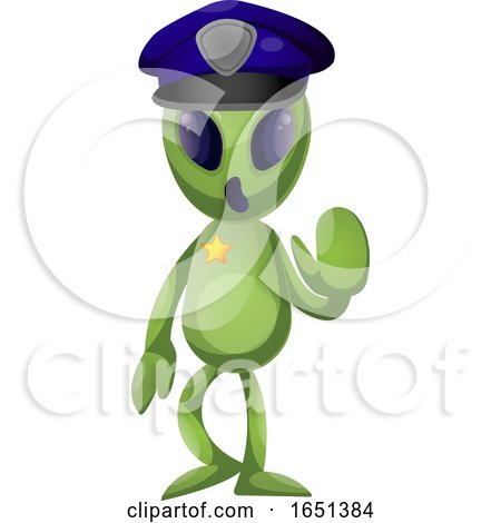 Green Extraterrestrial Alien Police Officer by Morphart Creations