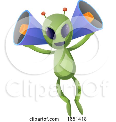 Green Extraterrestrial Alien with Megaphone Ears by Morphart Creations