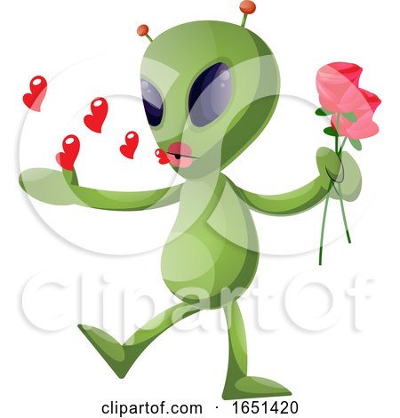 Green Extraterrestrial Alien Being Romantic by Morphart Creations