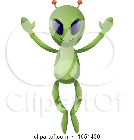 Green Extraterrestrial Alien Jumping by Morphart Creations