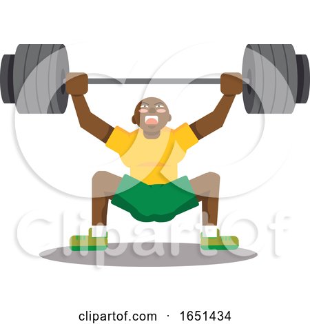 Black Man Doing Snatch with Weights by Morphart Creations