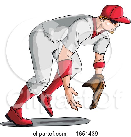 Baseball Player Bent down by Morphart Creations