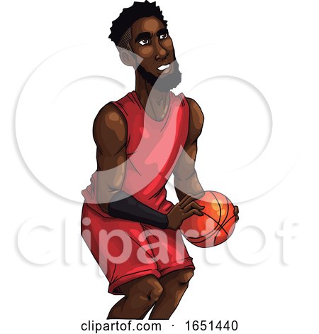 Basketball Player in a Red Jersey by Morphart Creations