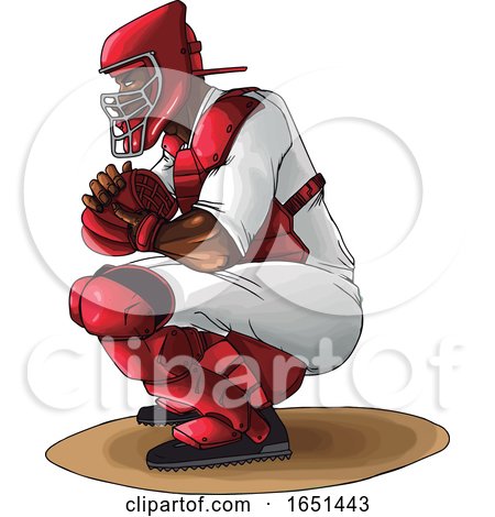 Baseball Catcher Ready to Catch the Ball by Morphart Creations