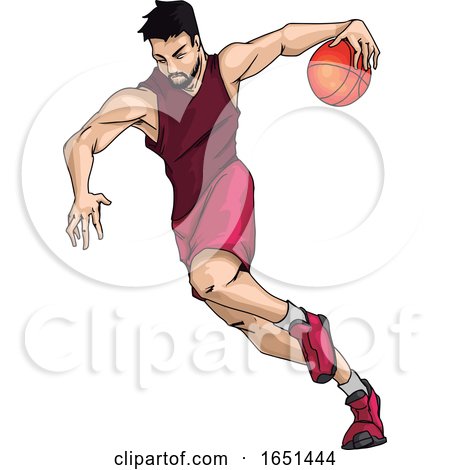 Basketball Player in the Purple Jersey Leading the Ball by Morphart Creations