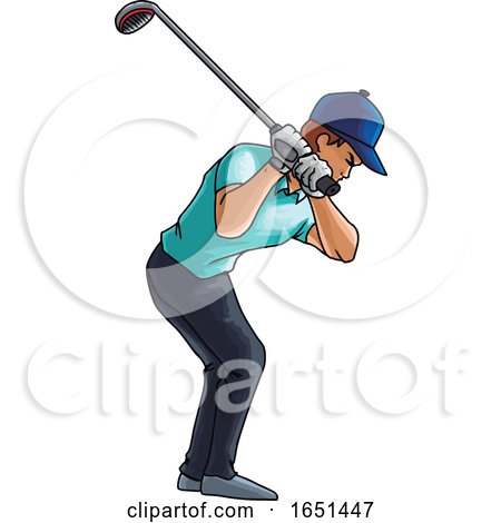 Golf Player Swings with a Golf Club by Morphart Creations