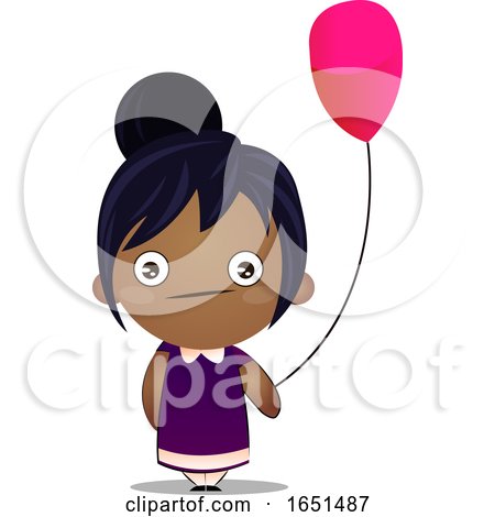 Indian Girl Holding a Balloon by Morphart Creations