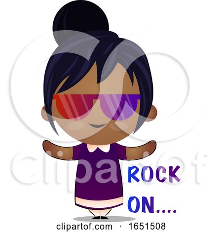 Indian Girl Saying Rock on by Morphart Creations