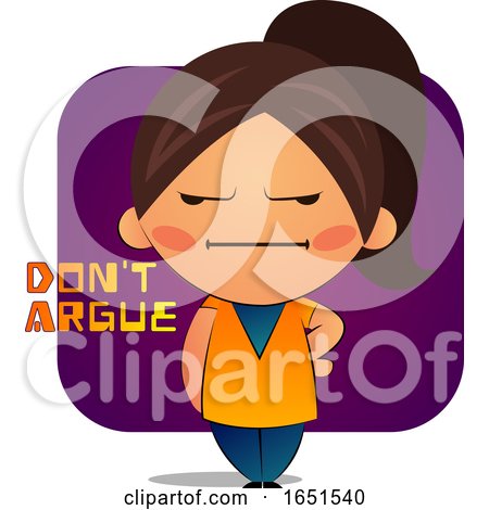 Brunette Girl Saying Dont Argue by Morphart Creations