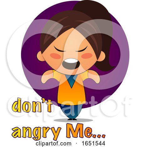 Brunette Girl Saying Dont Angry Me by Morphart Creations
