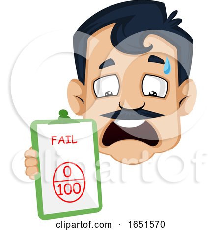 Man with a Mustache Holding a Failed Score by Morphart Creations
