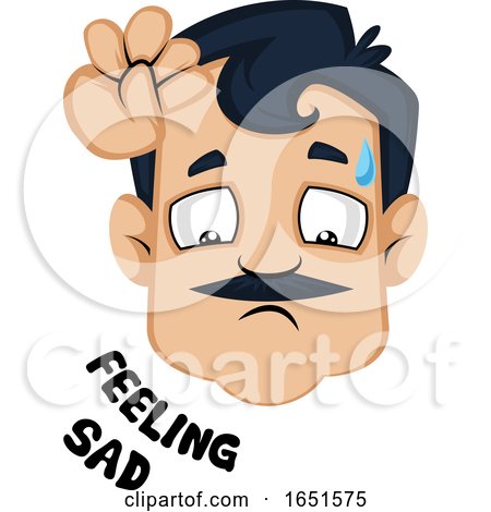 Man with a Mustache Feeling Sad by Morphart Creations