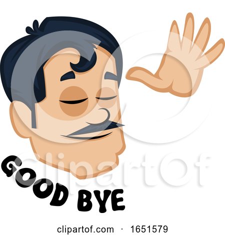 Man with a Mustache Saying Goodbye by Morphart Creations