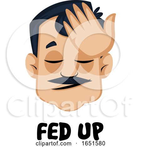 Man with a Mustache Feeling Fed up by Morphart Creations