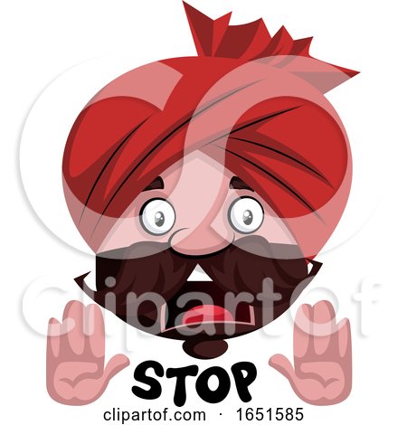 Man Wearing a Turban Saying Stop by Morphart Creations