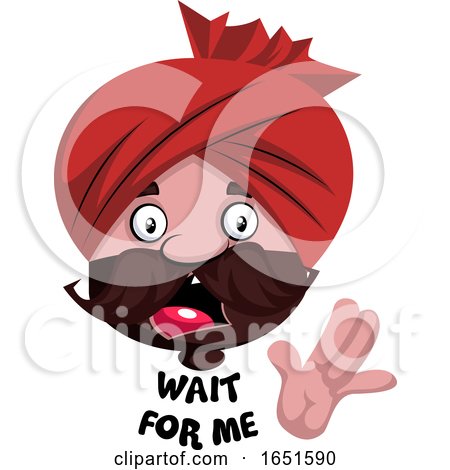 Man Wearing a Turban Saying Wait for Me by Morphart Creations