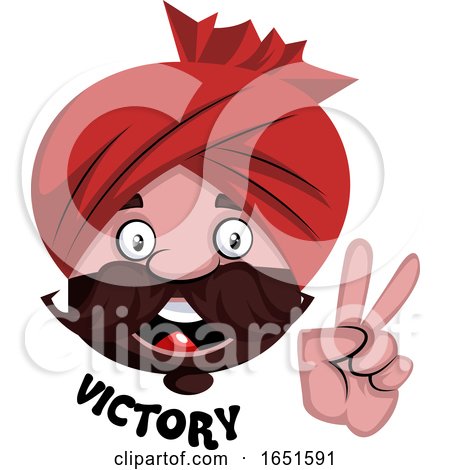 Man Wearing a Turban Saying Victory by Morphart Creations