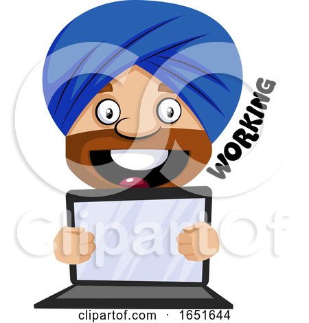 Muslim Guy Holding a Laptop by Morphart Creations