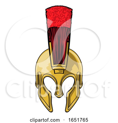 Spartan Gladiator Roman Trojan Warrior Helmet by AtStockIllustration